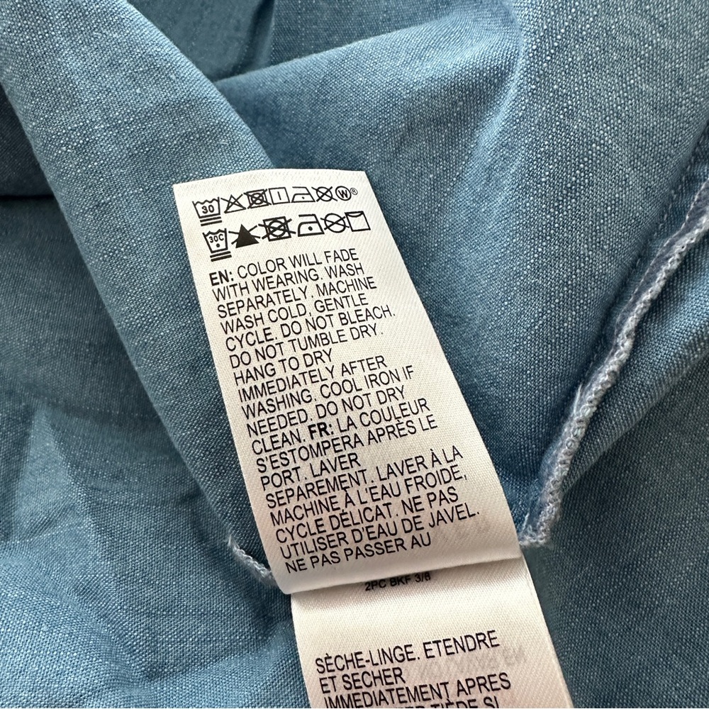 Quicksilver Blue Chambray Frayed Hem Tiered Midi Dress Size Various - Picture 8 of 10